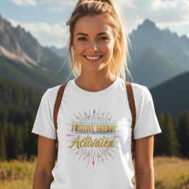 Camiseta femenina gráfica activada con energía pos
