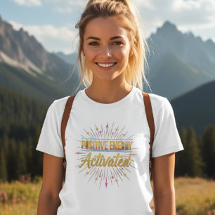 Camiseta femenina gráfica activada con energía pos