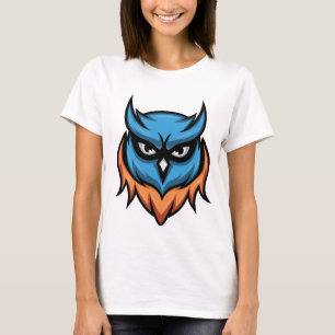 Camiseta femenina gráfica de búho enojado elegante