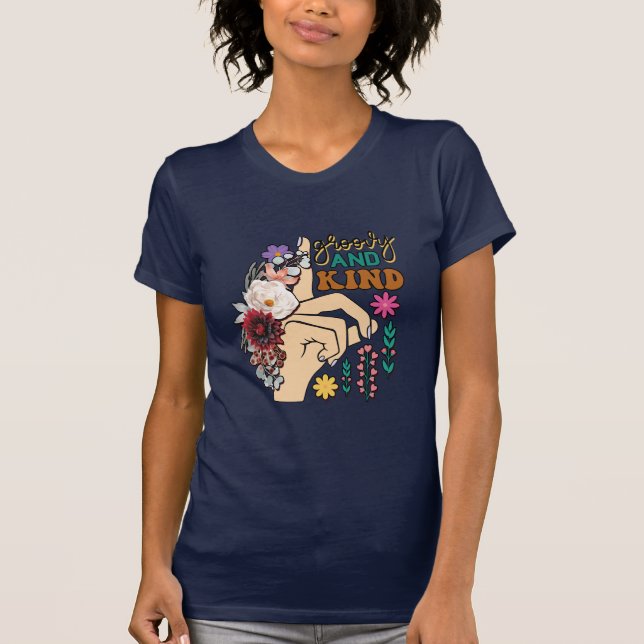 Camiseta femenina groovy y amable de Wildflower Bl (Anverso)