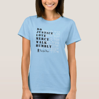 Camiseta femenina hebrea Micah 6:8
