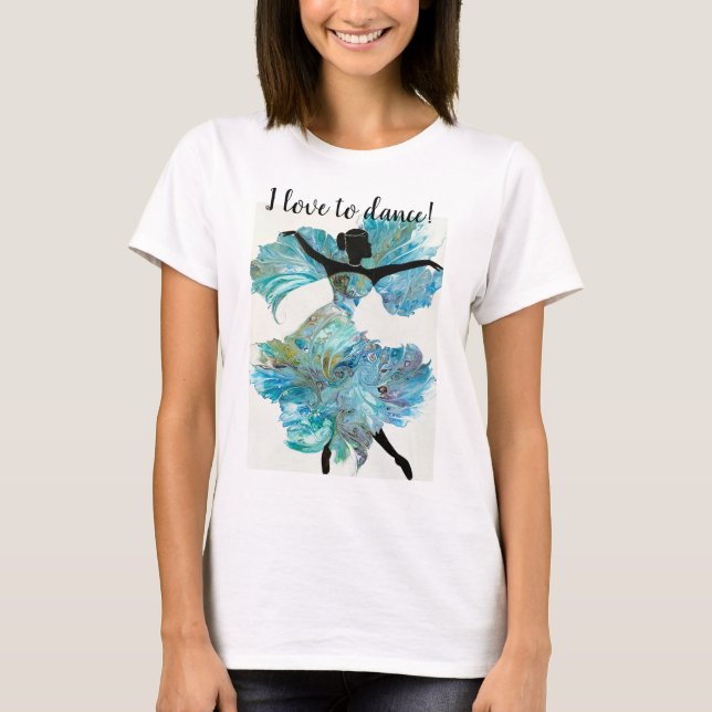 Camiseta femenina "I Love to Dance" (Anverso)