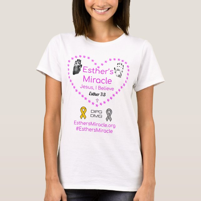 Camiseta femenina milagrosa de Esther - sólo frent (Anverso)