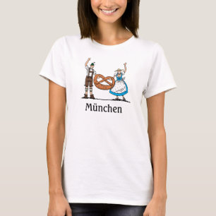 Camiseta femenina München Couple Pretzel