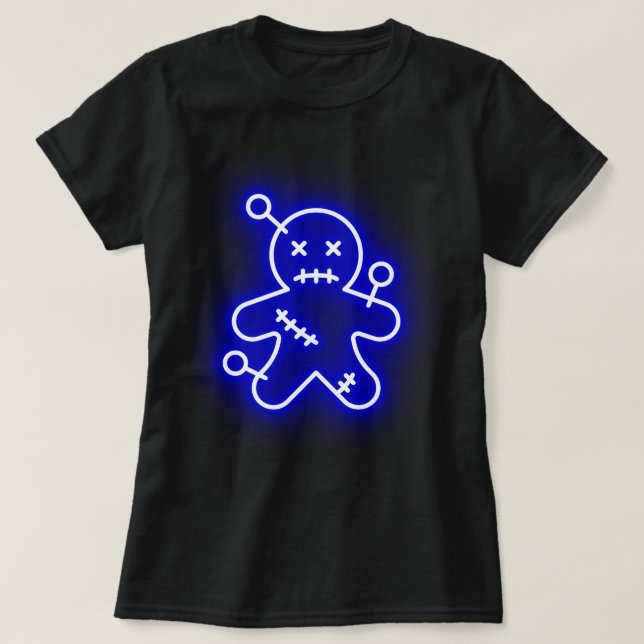 Camiseta femenina Neon Blue Voo Doo (Diseño del anverso)