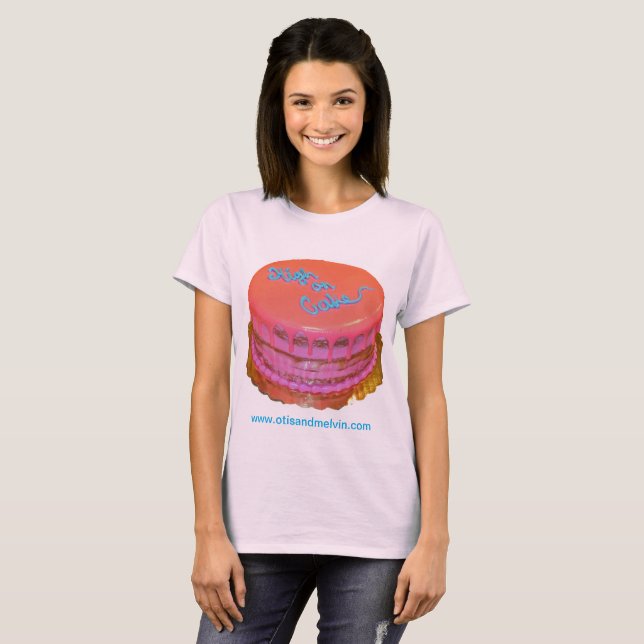 Camiseta femenina, Otis y Melvin, "Alta en pastel" (Anverso completo)