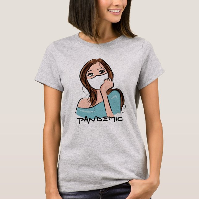 Camiseta femenina "pandémica" dulce (Anverso)