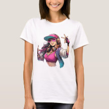 Camiseta femenina que combina elegancia y audacia