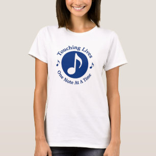 Camiseta femenina que toca vidas de una nota a la 