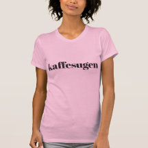 Camiseta femenina rosa de Kaffesugen