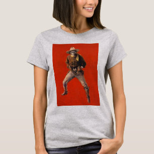 Camiseta femenina vintage de Skeleton Cowboy