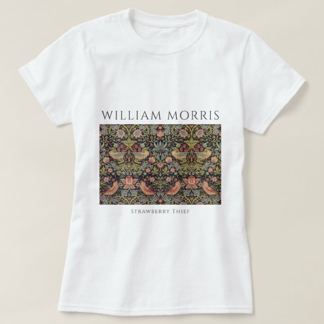 Camiseta femenina William Morris Strawberry Thief (Diseño del anverso)