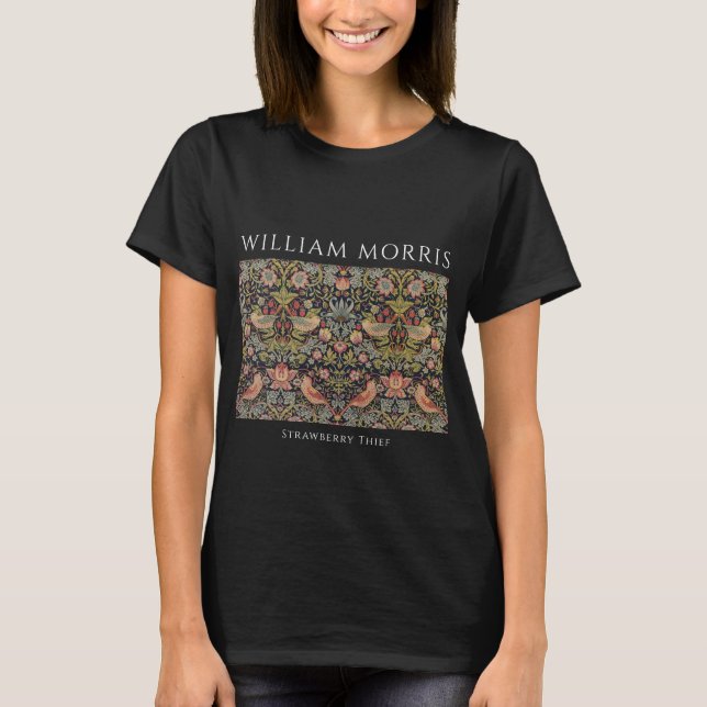 Camiseta femenina William Morris Strawberry Thief (Anverso)