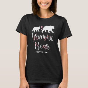 Camiseta Femeninas Cableado De Oso Floral Familia Ropa Gram
