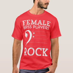 Camiseta Femeninas De Bass Rock Double Bass Funny Music