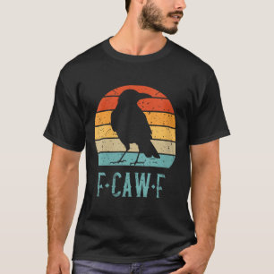 Camiseta Femeninas F-caw-f Black Crow Black Bird Retro Suns