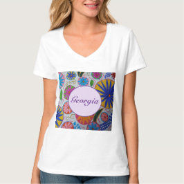 Camiseta Femeninas florales modernas