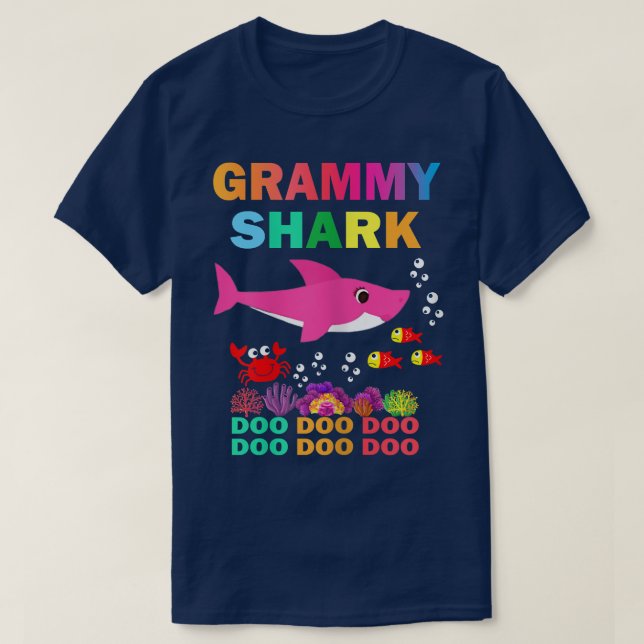 Camiseta Femeninas Grammy SharkMating Día de la Madre famil (Diseño del anverso)