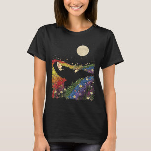 Camiseta Femenino femenino lindo floral arcoíris color