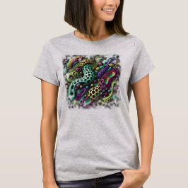 Camiseta Feminina Básica Abstrato