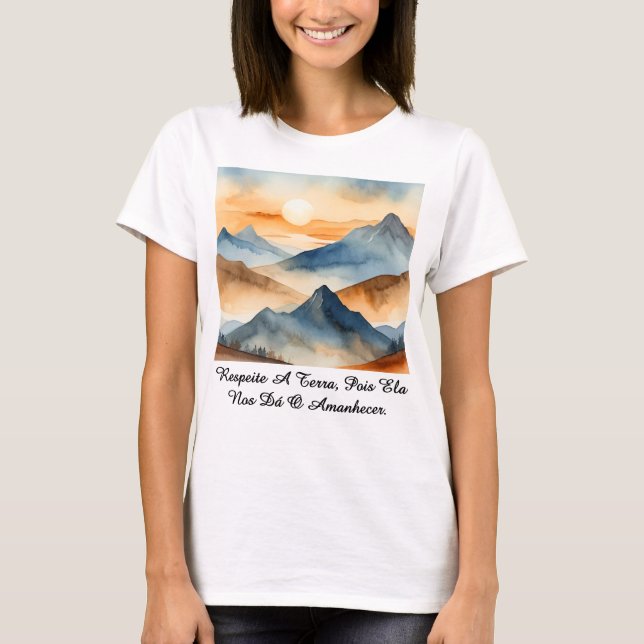 Camiseta Feminina Básica Amanhecer da Terra-1 (Anverso)