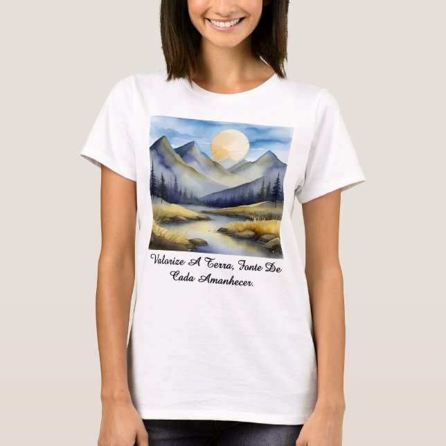 Camiseta Feminina Básica Amanhecer da Terra-2 (Anverso)