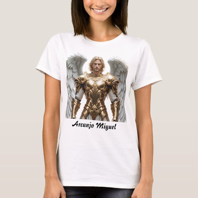 Camiseta Feminina Básica Arcanjo Miguel (Anverso)
