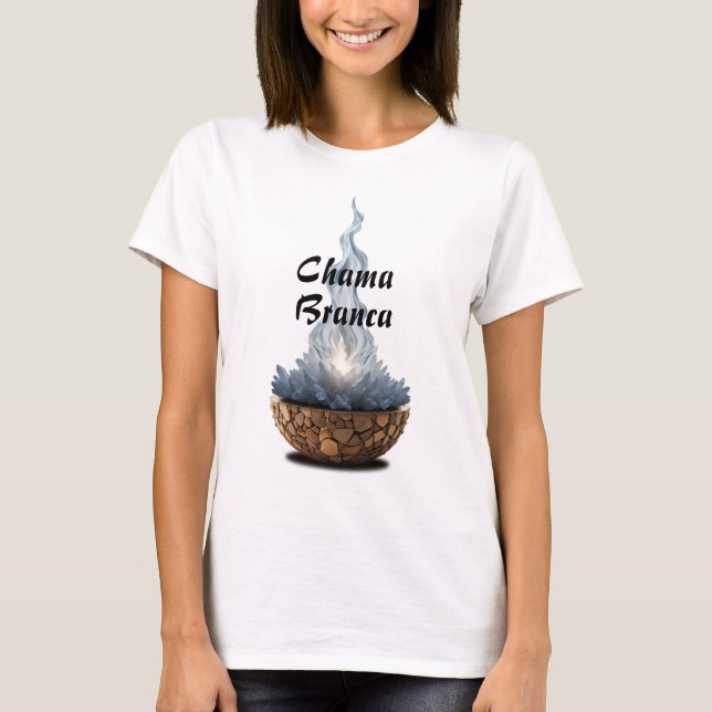 Camiseta Feminina Básica Chama Sagrada-4 (Anverso)