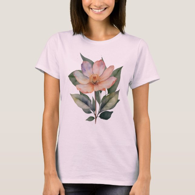 Camiseta Feminina Básica Floral-2 (Anverso)