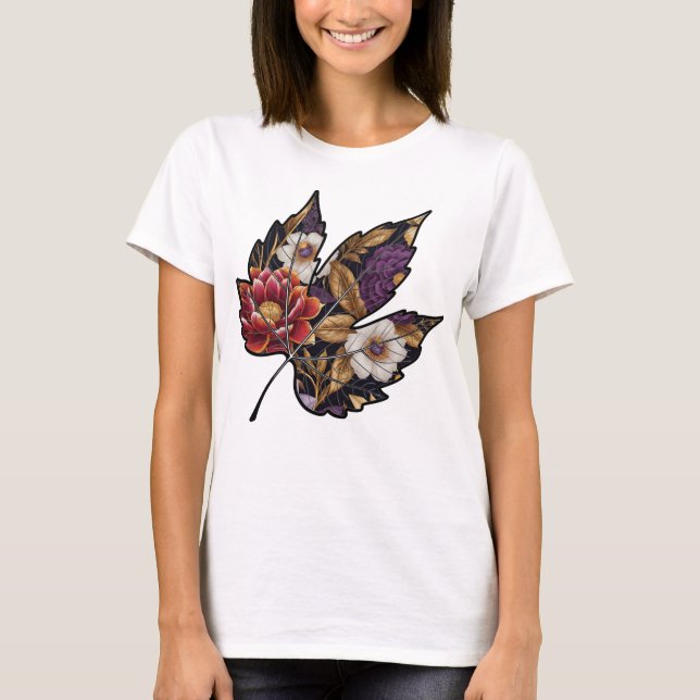 Camiseta Feminina Básica Floral-4 (Anverso)