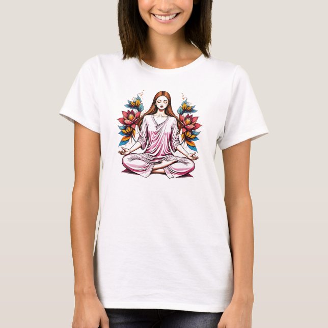 Camiseta Feminina Básica Meditação-1  (Anverso)