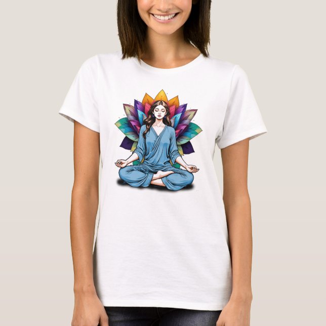 Camiseta Feminina Básica Meditação-4 (Anverso)