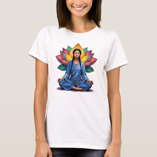 Camiseta Feminina Básica Meditação-8 (Anverso)