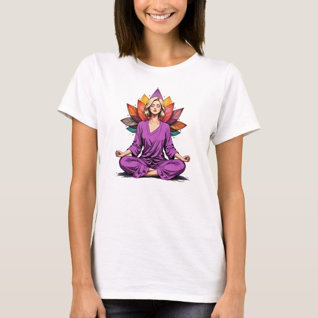 Camiseta Feminina Básica Meditação-9 (Anverso)