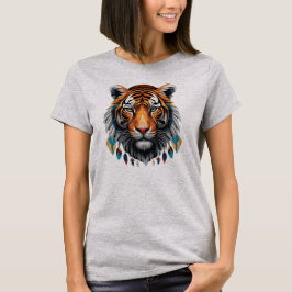 Camiseta Feminina Básica Tigre Tribal