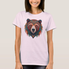 Camiseta Feminina Básica Urso Tribal-2
