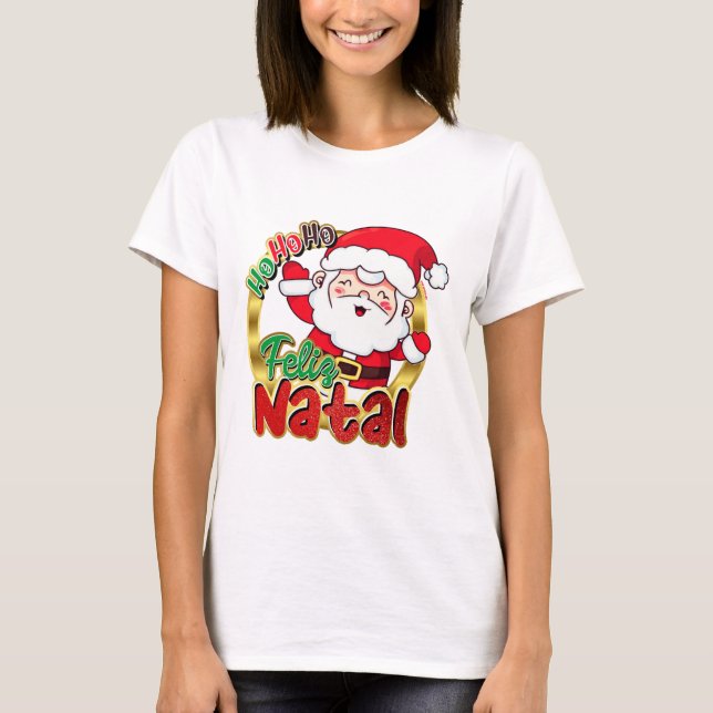 Camiseta feminina de Natal (Anverso)