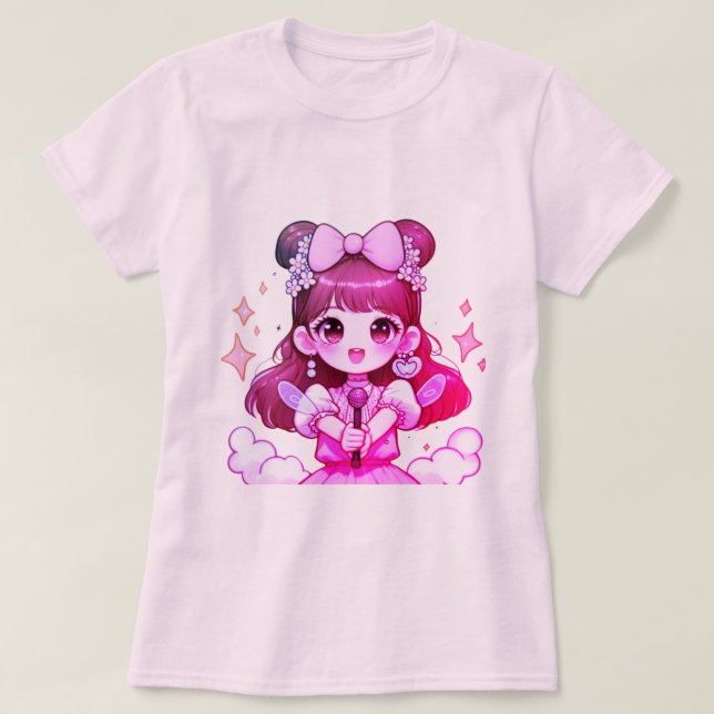 camiseta feminina garota cantora kpop  (Diseño del anverso)