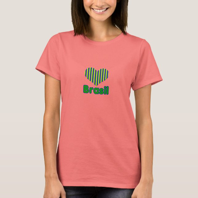 Camiseta Feminina I love Brasil (Anverso)