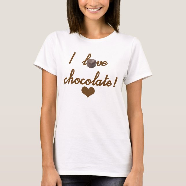 Camiseta Feminina I love chocolate (Anverso)