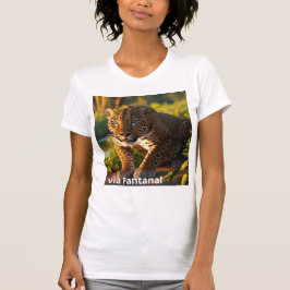 Camiseta feminina justa Bella+Canvas Onça Pintada