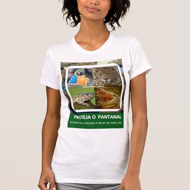 Camiseta feminina justa Bella+Canvas Pantanal (Anverso)
