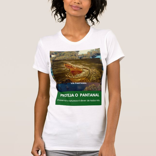 Camiseta feminina justa Bella+Canvas Via Pantanal (Anverso)
