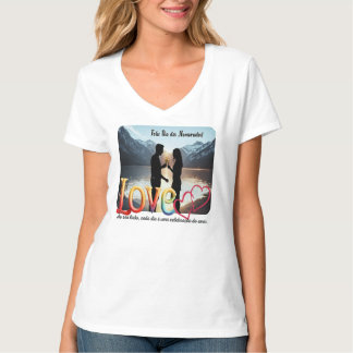 Camiseta feminina justa, namorados