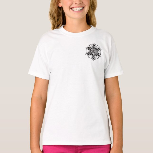 Camiseta Feminina Juvenil Básica Flôr da Vida-8 (Anverso)