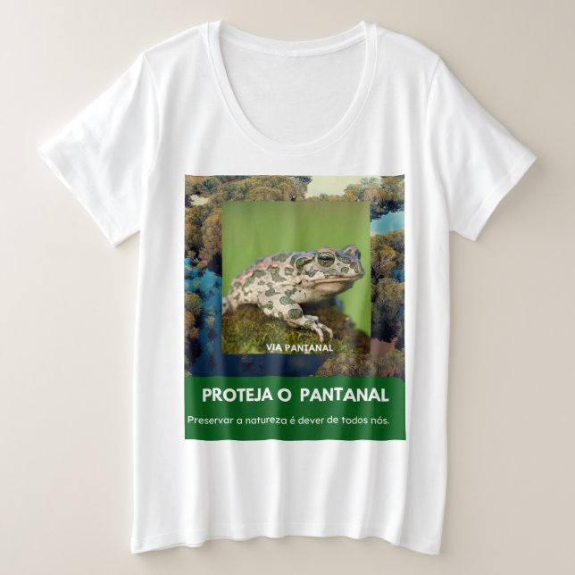 Camiseta Feminina Plus Size Básica Via Pantanal (Anverso del diseño)