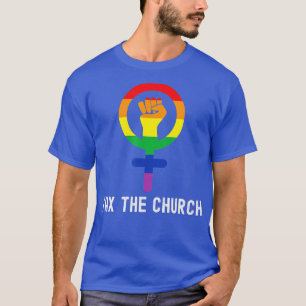 Camiseta Feminismo del orgullo gay hacha la Iglesia LGBQ Fe