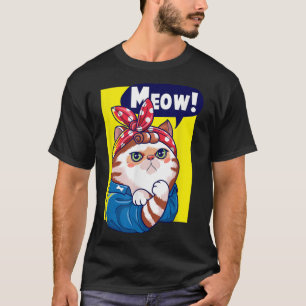 Camiseta Feminismo femenino PowerFunny Meow Cat 6334 