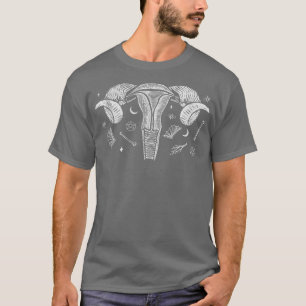 Camiseta Feminismo Wicca Oculta Bruja Uterus Gótico Punk T