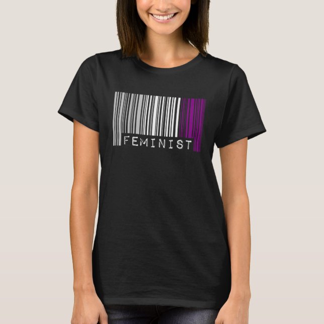 Camiseta Feminist Asexual Pride Flag Barcode Pro Choice Fem (Anverso)
